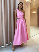 Load image into Gallery viewer, By Nicola; GABRIELLA ONE SHOULDER MIDI IN PINK
