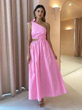 Load image into Gallery viewer, By Nicola; GABRIELLA ONE SHOULDER MIDI IN PINK
